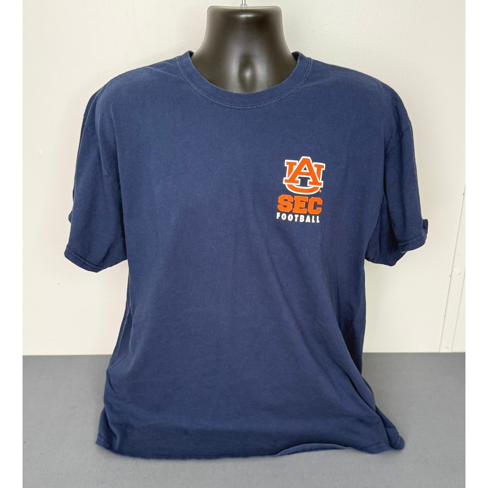 Gildan Men's Auburn University SEC Football Crew Neck T-Shirt Navy Size XL